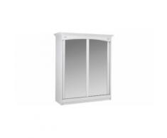 Armoire blanche 2 portes coulissantes à glaces L180