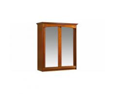 Armoire merisier 2 portes coulissantes à glaces L180