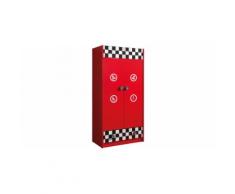 Armoire enfant pompe essence rouge 2 portes 1 tiroir