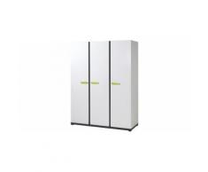 Armoire enfant laqué blanc 3 portes NIXON