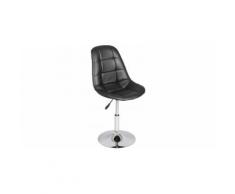 Chaise capitonnée assise réglable simili cuir noir