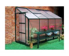 Serre de Jardin adossée en polycarbonate de 2,9m² avec embase - Vert - ZENAIS