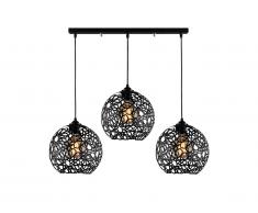 Suspension filaire en métal à hauteur réglable CELINDRA - L. 100 x H. 35/115 cm - Noir