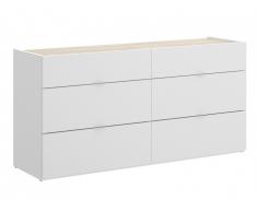 Commode VIDOURLE - 6 tiroirs - Blanc