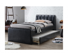 Lit gigogne ANDREA - 2x90x190cm - Simili noir