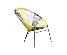 Chaise de jardin ALIOS II en fils de résine tressés - Jaune, gris noir