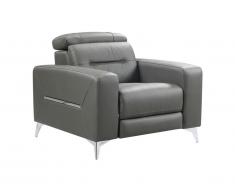 Fauteuil relax électrique PAULY en cuir - Anthracite