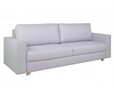 Canapé 3 places convertible en tissu AZIZ - Gris argent