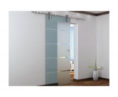 Porte coulissante en applique GLASSY - H205 x L83 cm - Verre trempé