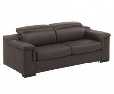 Canapé 3 places convertible express cuir luxe HIPPIAS - chocolat