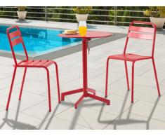 Salle à manger de jardin LUXEMBOURG : une petite table et 2 chaises - Rouge