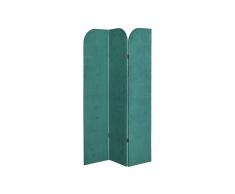 Paravent 3 pans en velours uni 120 x 180 cm VELVET - Vert
