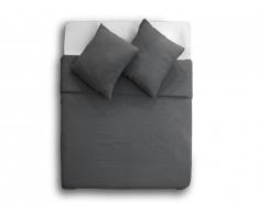 Parure de lit FIGUIERA - Housse de couette 240x220cm + 2 taies 65x65cm - 100% lin - Anthracite