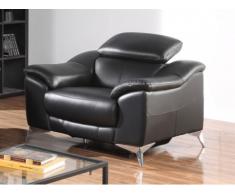 Fauteuil relax électrique en cuir DALOA - Noir