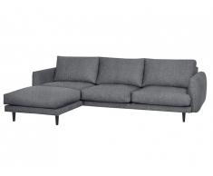 Canapé d'angle en tissu MARISS - Gris chiné - Angle gauche