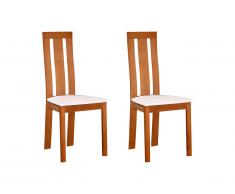 Lot de 2 chaises DOMINGO - Hêtre massif coloris naturel