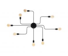 Applique murale en métal TRUVA - 8 ampoules - L. 140 cm - Noir