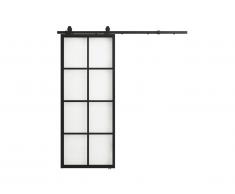 Porte coulissante en applique WILDEN - H205 x L83 cm - Aluminium et verre trempé dépoli