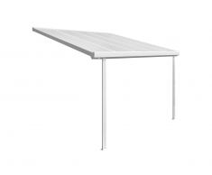 Carport pergola adossé en aluminium 19 m² FORTALEZA - Blanc