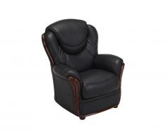 Fauteuil 100% cuir de buffle ADELAIDE - Noir