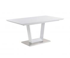 Table à manger extensible ALIA - 6 à 8 couverts - MDF laqué - Blanc