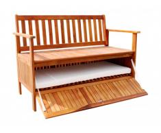 Banc de jardin en acacia BINJAN avec coffre de rangement