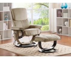 Fauteuil massant JULIO en microfibre - Beige
