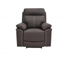 Fauteuil relax électrique en cuir ISIRIS - Marron