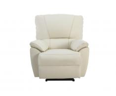 Fauteuil relax électrique en cuir MARCIS - Ivoire