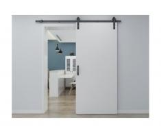 Porte coulissante en applique VARIN - H205cm x L83cm - MDF Blanc