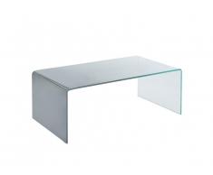 Table basse INAYA - Verre trempé transparent avec effet fumé noir