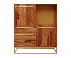 Buffet haut OREGAN - 2 portes, 3 tiroirs & 1 niche - Bois de Sheesham