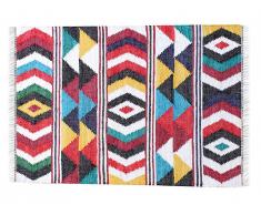Tapis tissé main en matières recyclées QUICACHA - 160 x 230 cm - Multicolore