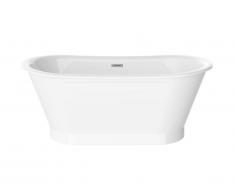 Baignoire îlot ovale - style retro - 180 L - 150 x 74 x 63 cm - Blanche - Acrylique - PELMATO