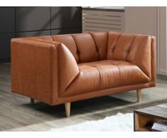 Fauteuil 100% cuir de buffle pleine fleur MURPHY - Caramel vintage