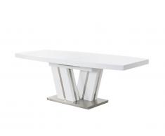 Table à manger extensible NOAMI II - 6 à 8 couverts - MDF laqué Blanc