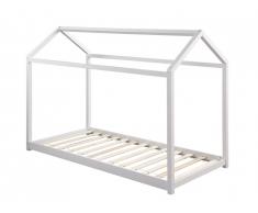 Lit cabane AVENTURIER - 90 x 190 cm - Pin - Blanc