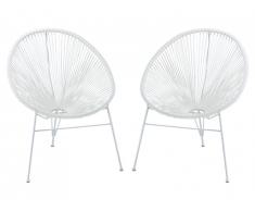Lot de 2 chaises de jardin ALIOS II en fils de résine tressés - blanc