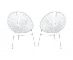 Lot de 2 fauteuils de jardin II en fils de résine tressés - blanc - ALIOS