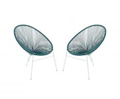 Lot de 2 fauteuils de jardin II en fils de résine tressés - Vert sapin - ALIOS