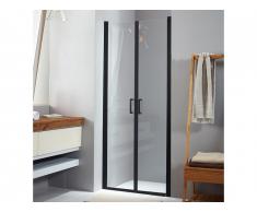 Porte de douche battante MAILYS - 70x190cm - Noir