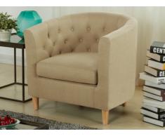 Fauteuil cabriolet en tissu KELDA - Beige