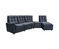 Canapé d'angle relax électrique modulable en velours anthracite ALFORD