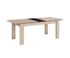 Table à manger extensible RISLANE - 6 à 8 couverts - Coloris : Chêne & noir