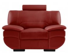 Fauteuil cuir CALIFORNIA II - Rouge