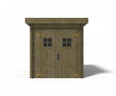 Abri de jardin en bois BRIGO en bois traité classe III - surface 6m² - épaisseur 28mm