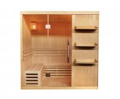 Sauna traditionnel Finlandais 4/5 places FABORG vitré avec étagères - 200x180x200
