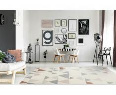 Tapis style contemporain COIMBRA - 100% Polypropylène - 160x230m - Beige, gris et bronze