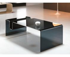 Table basse AURELA - Verre courbé - Noir