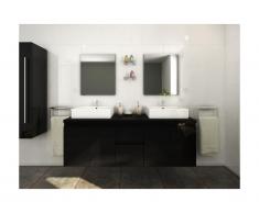 Meubles de salle de bain LAVITA II suspendus avec double vasque et miroirs - Noir